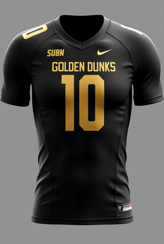 Show me a black 2nd uniform without gold from a football team called the Golden Dunks