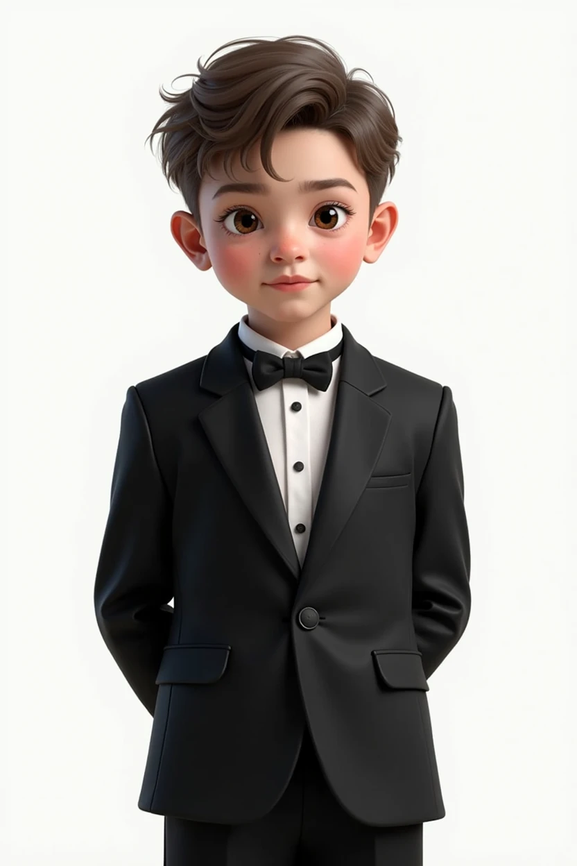 (masterpiece, Highest quality, shape, Subtle details, 8k:1.2),(Highly detailed CG Unity 8k wallpaper), (Highest quality), (Best illustrations), (human),((( boy:1.2))),A digital portrait of a 10-year-oldoy, secoson of a wealthy family. He has a delicate and pale complexion with a slender build. He is dressed in a formal outfit: a white dress shirt, a black long-sleeved suit jacket, black shorts, and a black bow tie. His expression shows a sense of entitlement and reliance, reflecting his pampered and slightly spoiled personality. The background is plain white, and the image is a bust shot, capturing the upper half of his body, focusing on his refined attire and youthful, aristocratic features.,A digital bust portrait of a 10-year-old boy, theecoon ofwealthy family. He has a slender and delicate frame, with fair skin and a refined, aristocratic appearance. The boy is wearing a crisp white shirt, a black long-sleeved suit jacket, black shorts, and a neatly tied black bow tie. His expression reflects his strong sense of dependence and a spoiled, pampered attitude. The background is a plain white, drawing attention to the boy’s formal outfit and sophisticated demeanor. The image focuses on his upper body, showcasing the classic, elegant style typical of someone from a high-class family.,(((The background of the image is white.:1.2)))