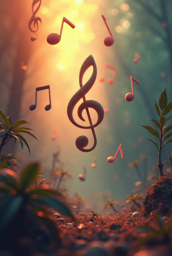 Maurijuana smoking musical notes