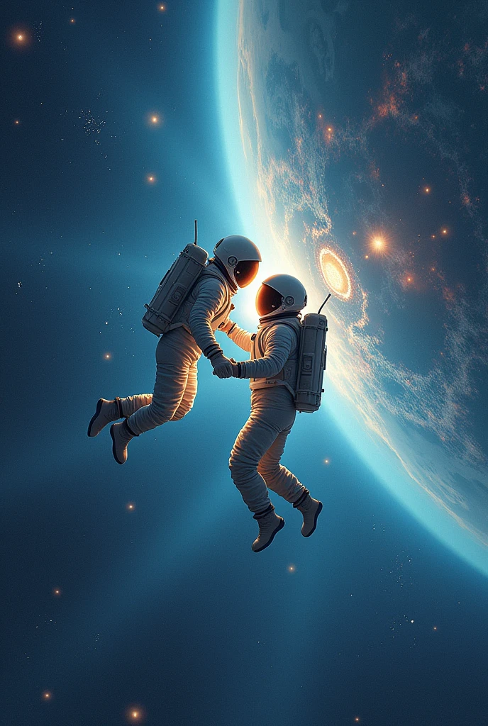 “Above Us is Me and You” book cover of outerspace and two astronauts
