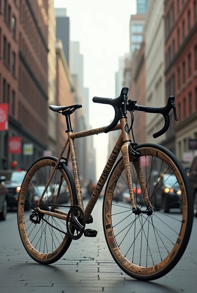 Newspaper print bike