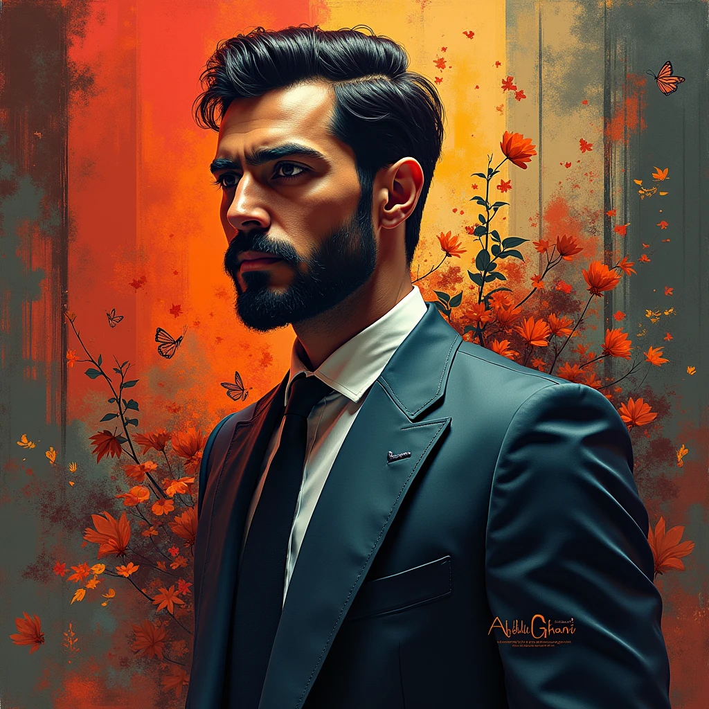 Creat a picture in this picture write AbdullGhani