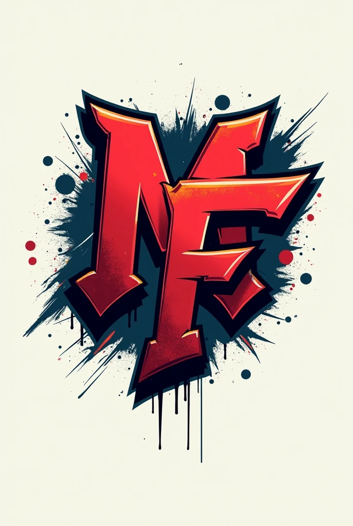 I need a logo with the letters " M F " for a personal football page, without many details but stylish with a more " street "