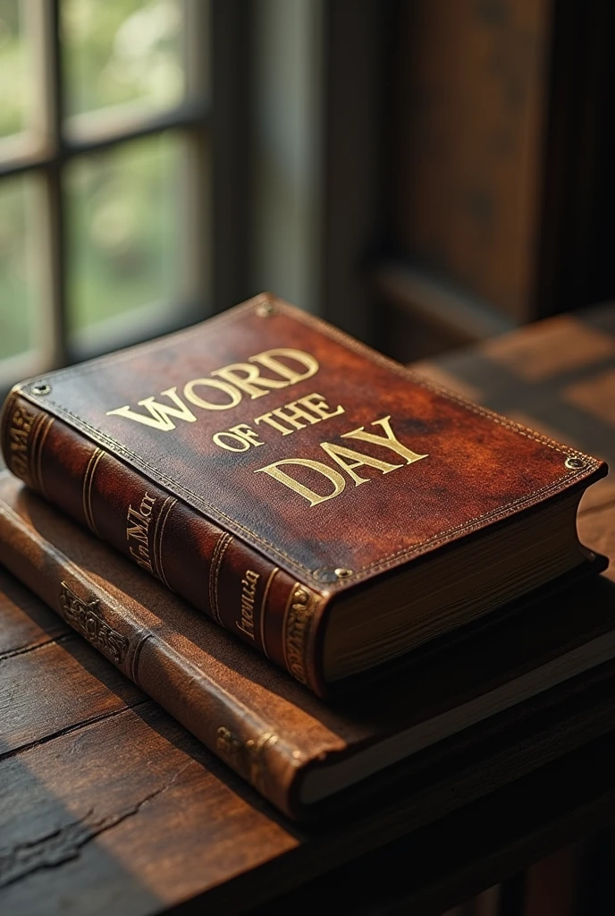 A Holy Bible, with name written: "WORD OF THE DAY", image in drawing
