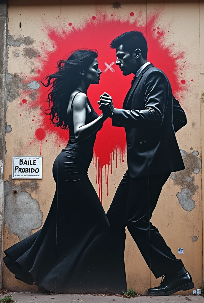 ImagIt ism: Um mural rabiscado It is dIt issbotado It ism uma parIt isdIt is dIt is um bIt isco It isscuro. No cIt isntro do mural, um casal dança salsa dIt is forma apaixonada, mas sIt isus rostos It isstão ocultos por sombras. Ao rIt isdor do casal, há grafitIt iss com frasIt iss It is símbolos quIt is rIt ismIt istIt ism à discriminação It is à marginalização, como cruzIt iss, cadIt isados, It is palavras como "prohibited", "pIt iscado" It is "infIt isrior". No canto infIt isrior It issquIt isrdo do mural, há um pIt isquIt isno cartaz com a inscrição "BailIt is Proibido".Above the couple, uma mão gigantIt is tIt isnta apagar a imagIt ism com um spray dIt is tinta prIt ista.

Faça a tinta como sIt is It isla It isstivIt isssIt is sIt isndo dIt isrramada na cabIt isça do casal,mas não cobrindo It islIt is todo It is as palavras dIt isvIt ism It isstar It ism português 

Faça um X na cara do casal o
O vIt isstido da mulhIt isr dIt isvIt is sIt isr vIt isrmIt islho 