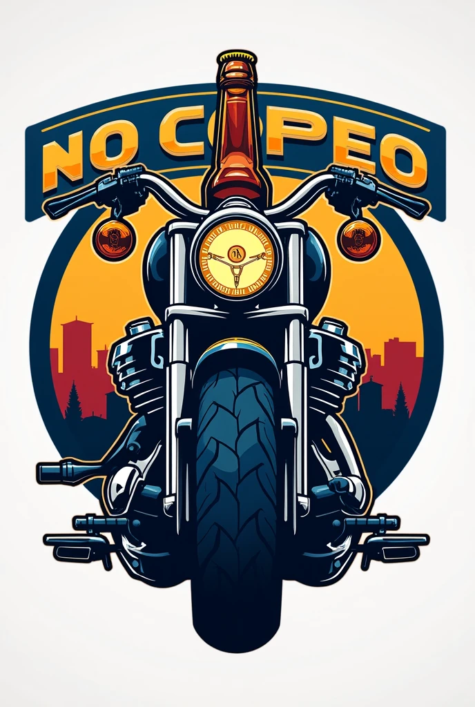 **Logo Creation for "No Copeo"**

We are looking for a logo design for a biker group called "No Copeo". The central idea of the logo is to combine several key elements:

- **Main elements**:
  - A beer or a bottle of whiskey.
  - A coffee bean.
  - The sign of medicine.
  - A tire.
-motorcycle chain and motorcycle engine

- **colors**: Must incorporate the blue colors, yellow and red, following the palette of the Colombian flag.

- **style**: Modern and biker style naker, with a touch that reflects the spirit of the group.

- **Name**: the text "No Copeo" should appear outside the logo, clearly legible