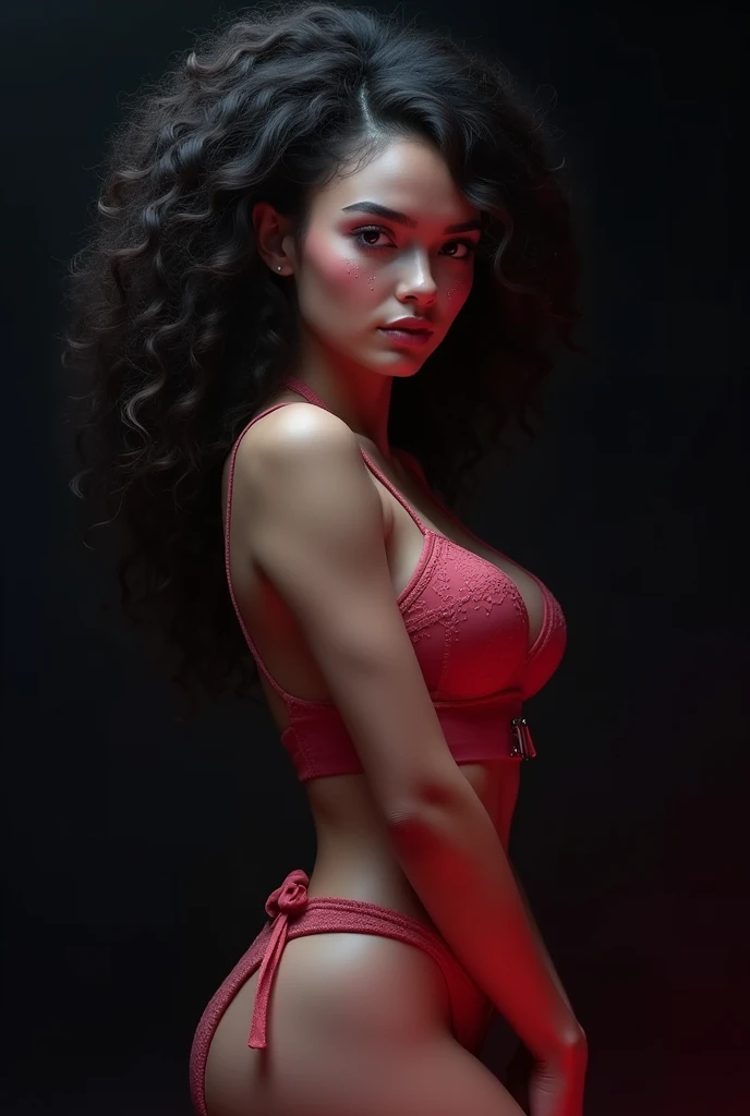 (masterpiece:1.2), (highest quality), (visible all over:1.3) ,(Super detailed), (8K, Complex), (lens 135mm,F1.8), (realistic)(black background:1.3), portrait photography, side lighting,edge lights up,best shadow,Area light source,perfect anatomy,perfect face shape,perfect for women,finest female bod,real Caulifa dragon ball super, pechos al desnudo, cara de disfrutar un orgasmo