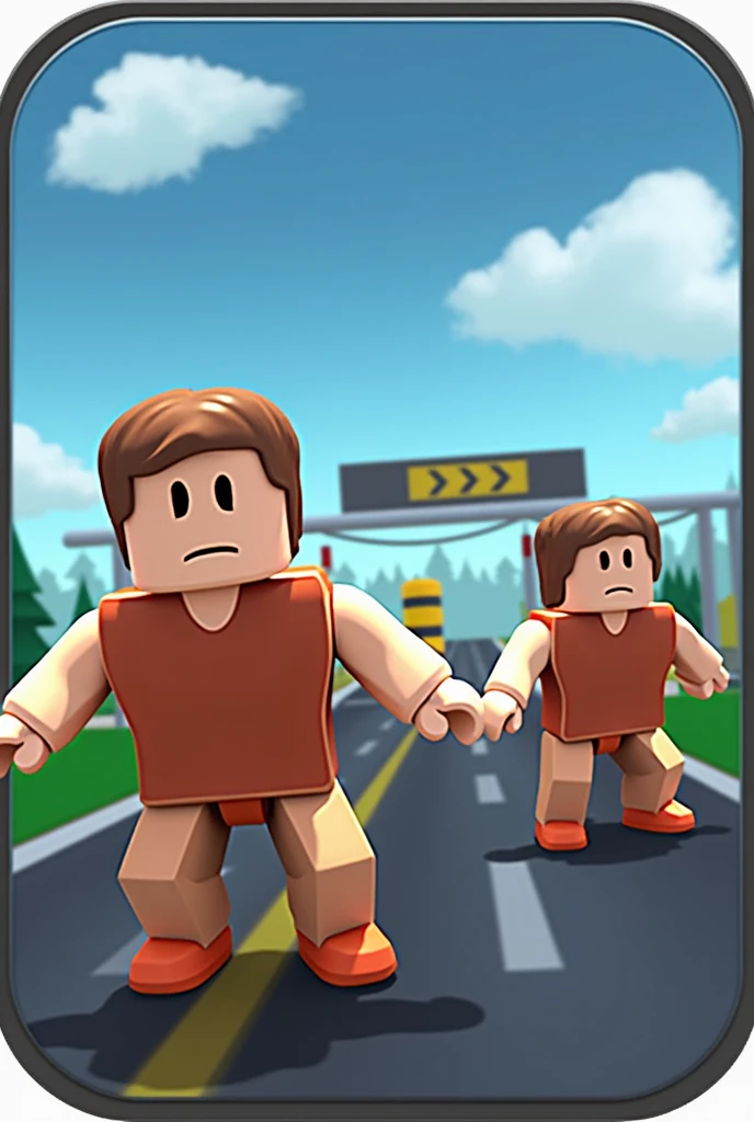 Make me an icon about a toll simulator and make a Roblox character work and make the Roblox character have a square body
