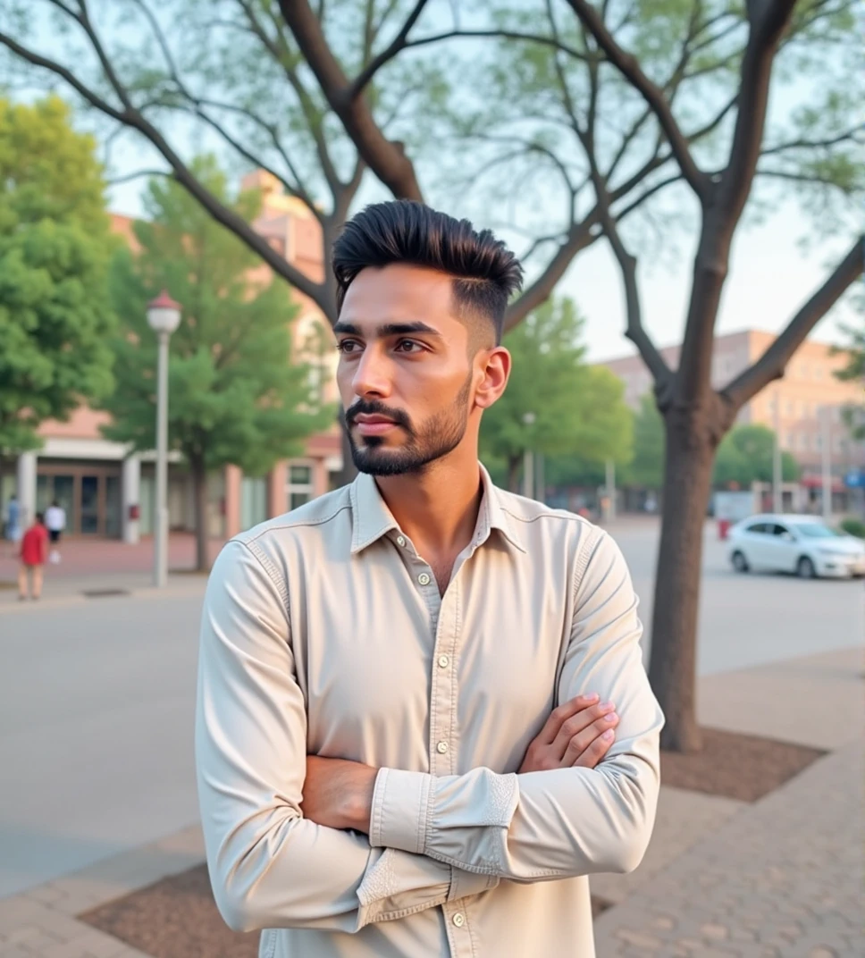 a a 24 yo man from United Arab Emirates in modern, , profil ,ultra-detailed,(photo-realistic:1.),HDR,extremely detailed face and body, portrait, day lighting, soft lighting, not professional photo