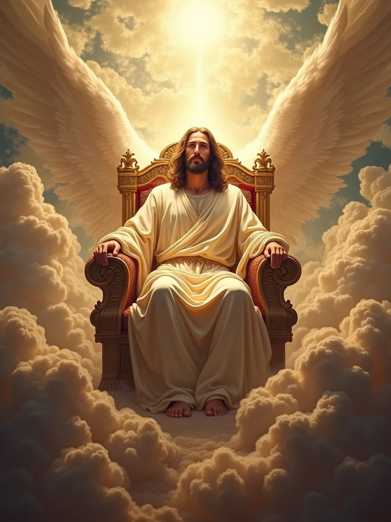 Jesus Crist On His Throne In The Kingdom Of Heaven