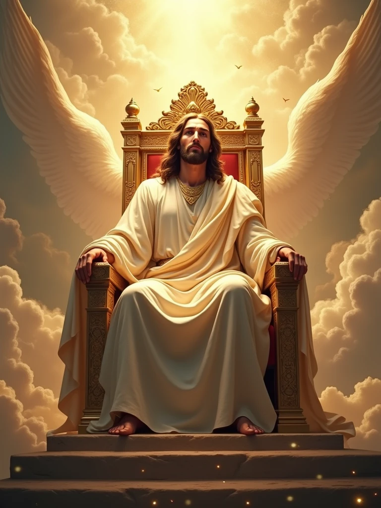 Jesus Crist On His Throne In The Kingdom Of Heaven