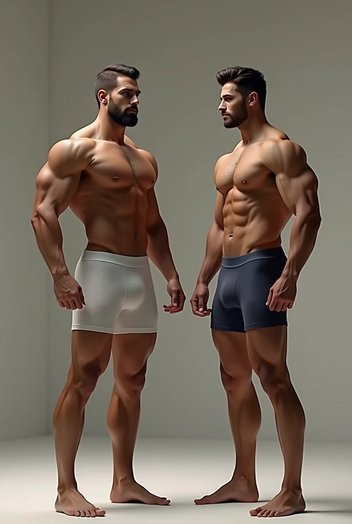 Muscular men in boxers