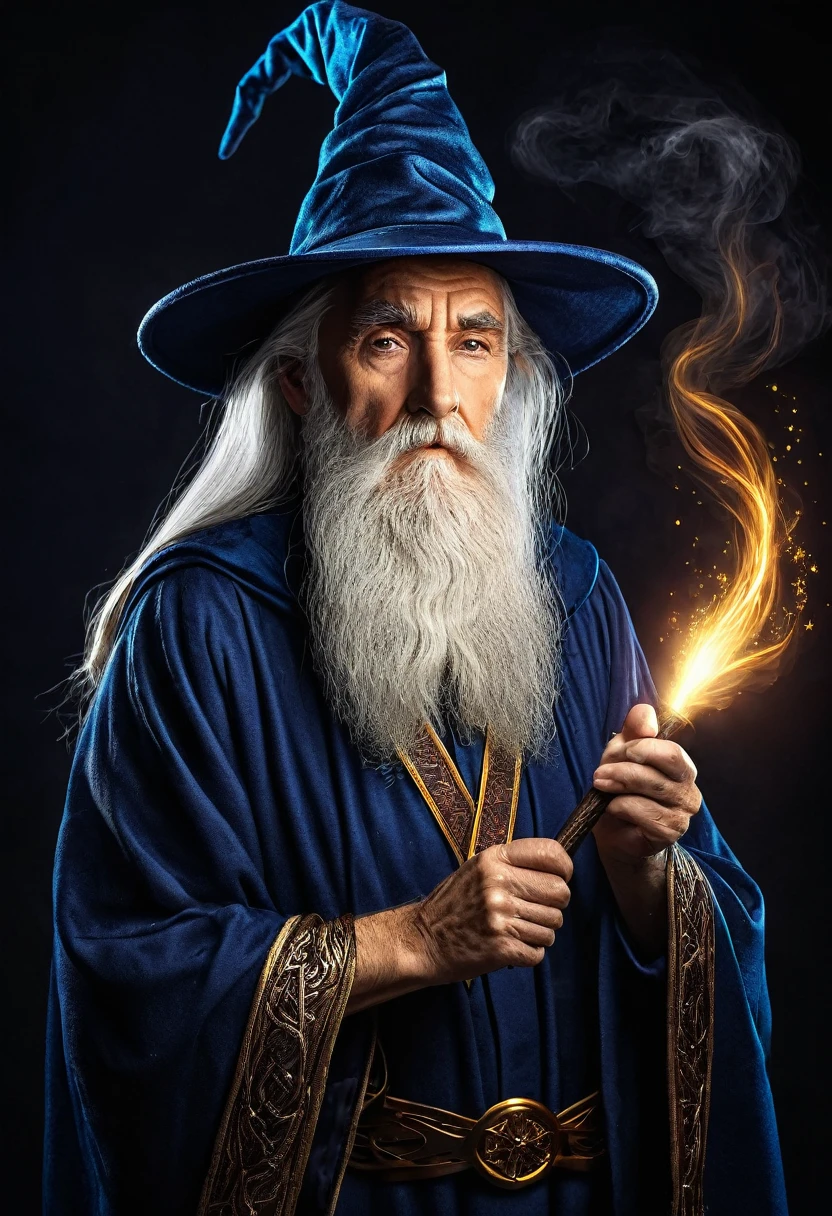 Powerful old male wizard