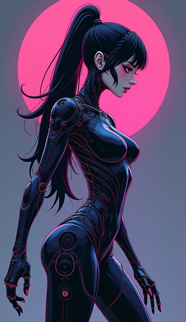 (masterpiece:1.2),(Highest quality),(Very detailed),(Ultra-high resolution),(Best illustrations),8k,wallpaper,Beautiful female cyborg,whole body,psychedelic,Vector art,Layered textures,progressive,pop,sf,cyber punk,Super sexy:2.0