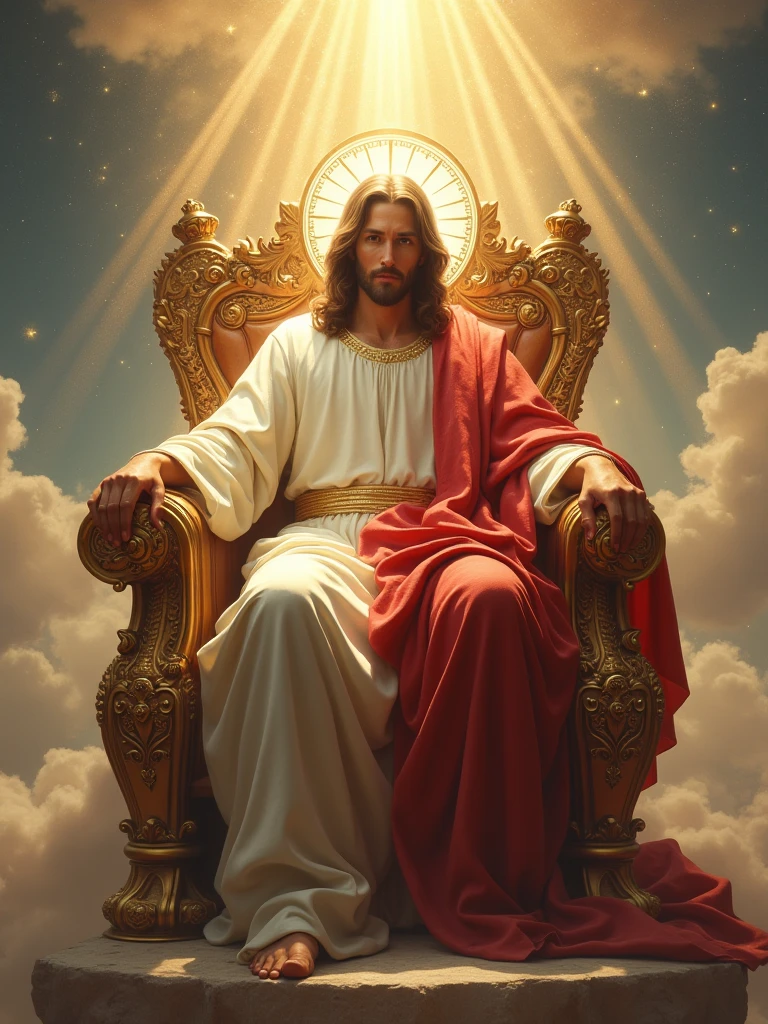 Jesus Crist On His Throne In The Kingdom Of Heaven