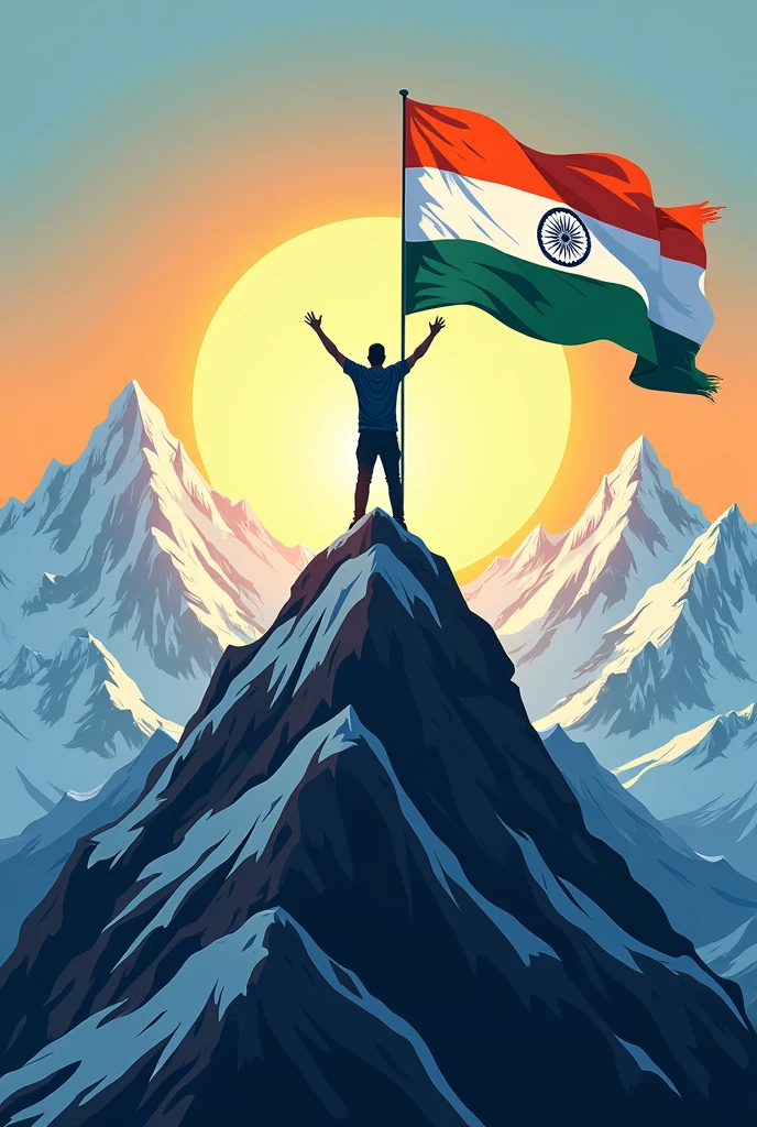 15 August happy independence day in India i successfully my life on mountain logo 