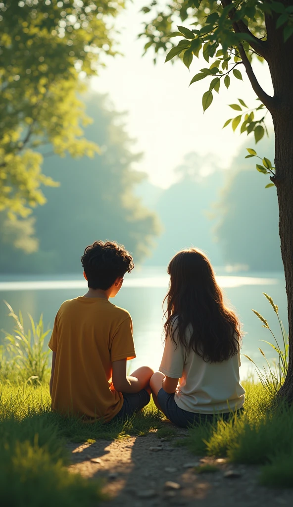 Two friend sitting peacefully in a silent place