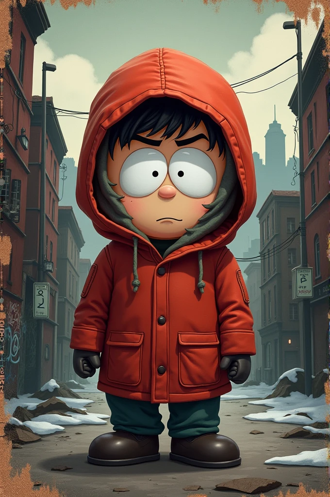 Uma capa de caderno do personagem Kenny de SOUTH park