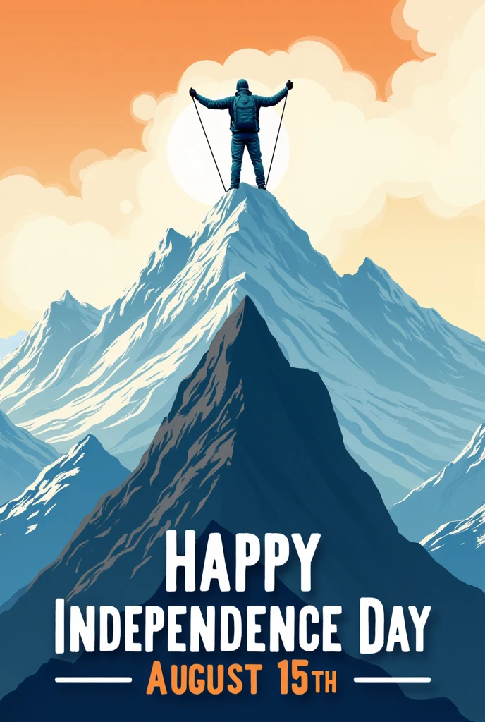 15 August happy independence day in India i successfully my life on mountain logo