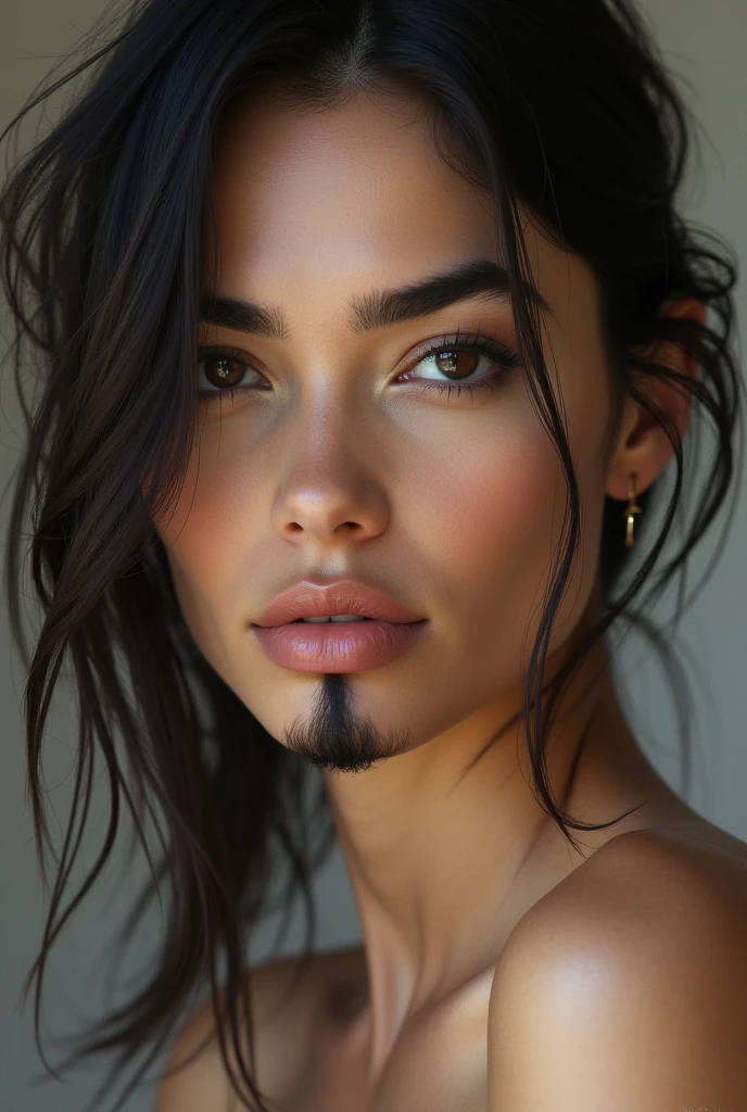 Sex woman with goatee
