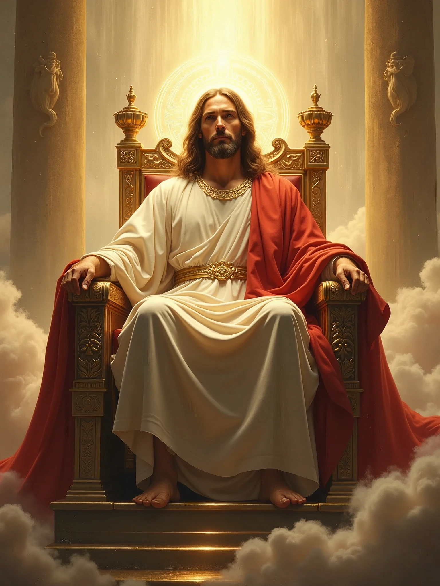 Jesus Crist On His Throne In The Kingdom Of Heaven