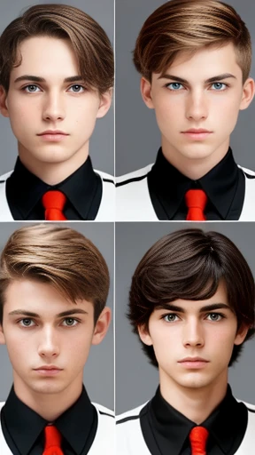  A group of 10 German boys focus on the face 