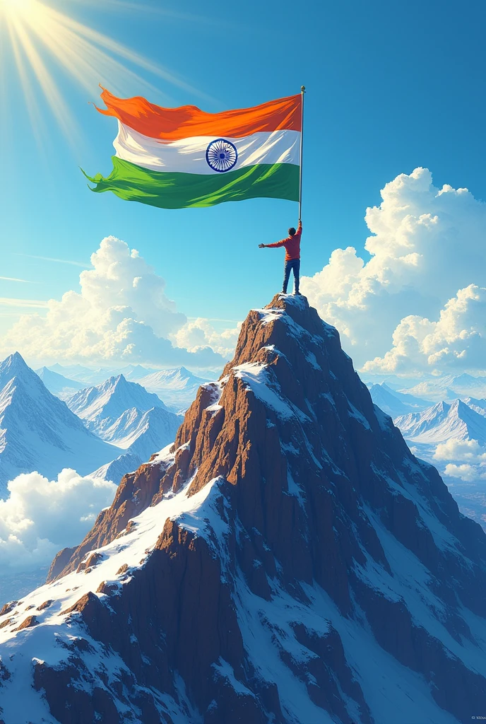 happy independence day in India i successfully my life and goal on mountain logo