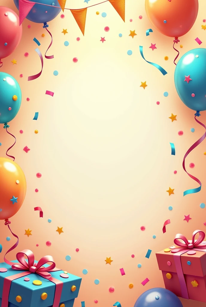 Birthday themed image with empty space in the center