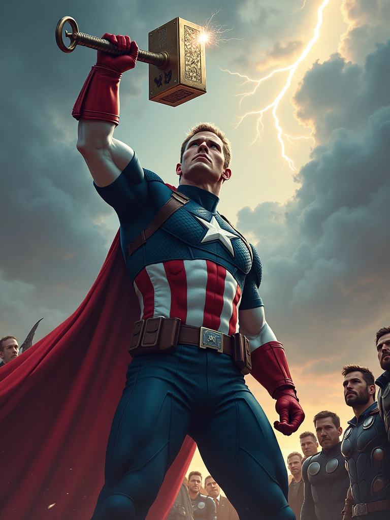 captain america lift thor hammer