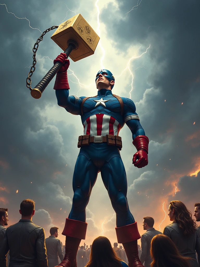 captain america lift thor hammer