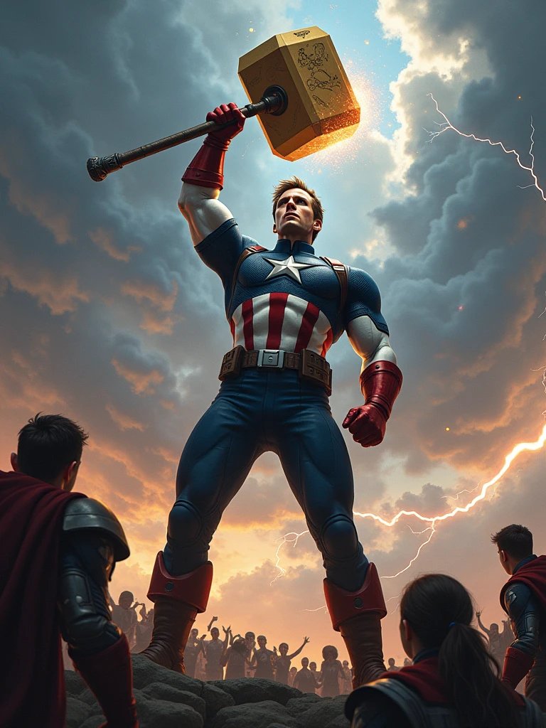 captain america lift thor hammer