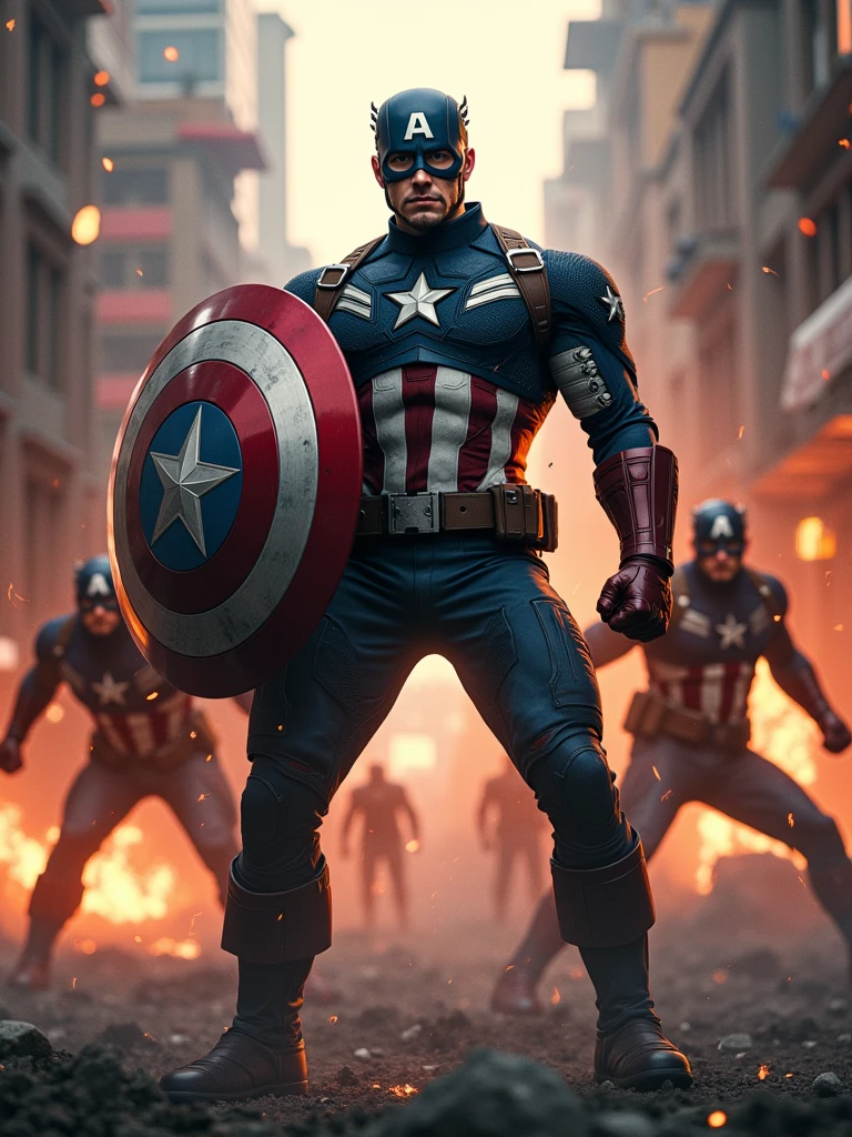 captain america fight with shield