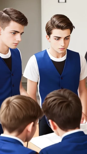 A group of 10 German boys gathered, focusing on the face.