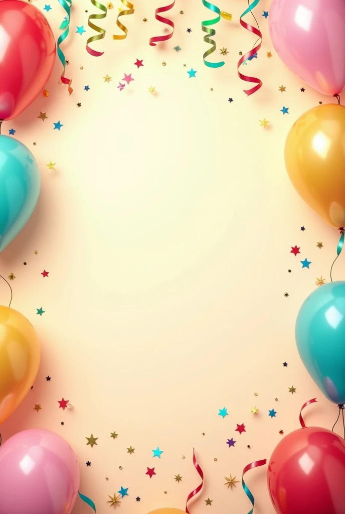 Birthday themed image with empty space in the center