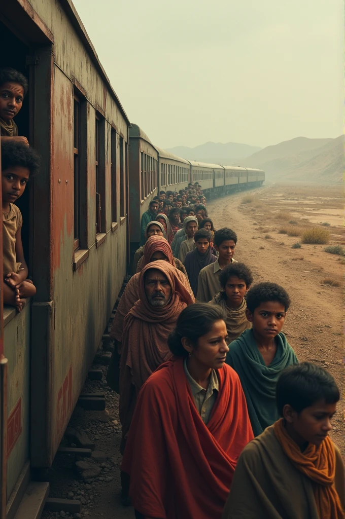 Passengers on their way from India to Pakistan on August 14, 1947