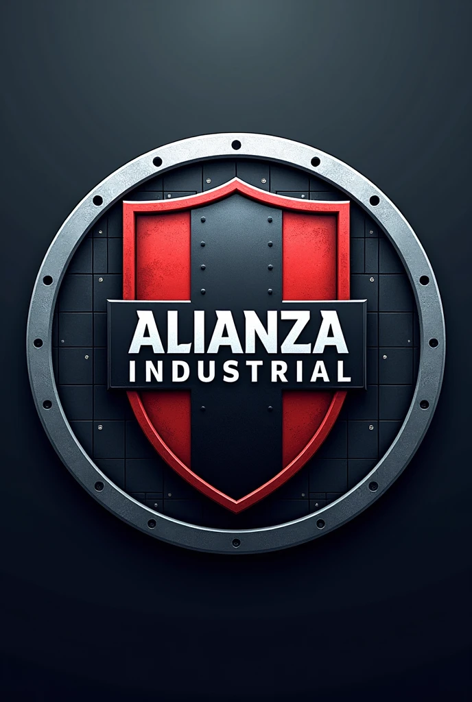 Design a football shield with the name alianza industrial and it should be round.