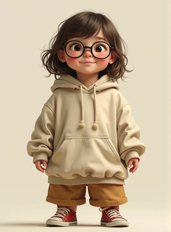Girl with glasses and baggy human clothes