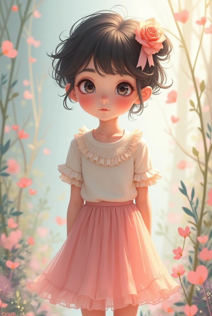 A boy, in a girly attire