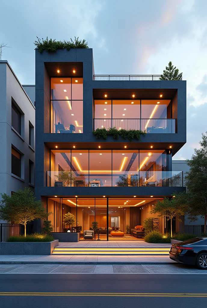 An architectural plan for a music management company