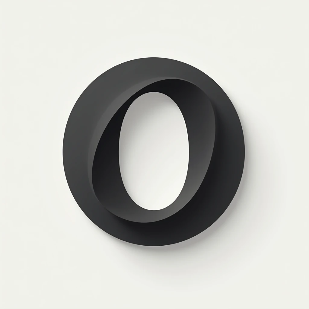 Design a logo or symbol with the letter O, in a cool style with only 2 colors, a single tone like black and white, Request a minimalist, modern, and valuable style, 2D