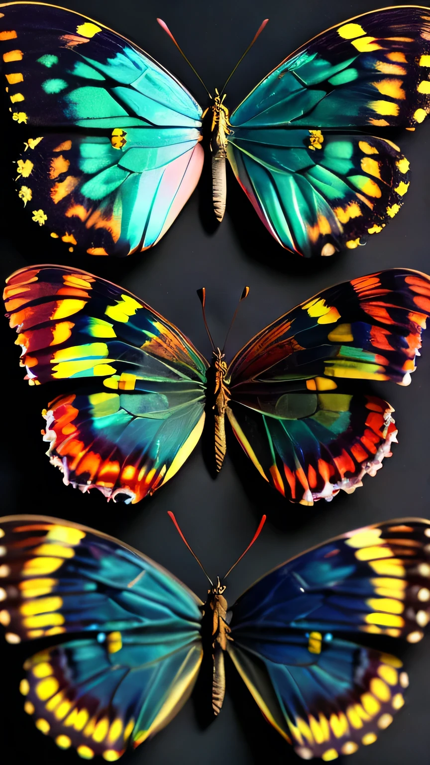 multiple butterfly flying, WIDE VIEW, with open wings in the center of the image, (best quality, high resolution, masterpiece: 1.2), ultra-detailed, (realistic, photorealistic, photo-realistic: 1.37), HDR, UHD, Studio Lighting, Ultra-Fine Painting, Sharp Focus, Physically Based Rendering, Extreme Detail Depiction, Professional, Vivid Color, Portraits, Photography, Masterpiece, High Resolution Scan, (Photography: Canon 5D, 50 Zeiss Lens mm), ultra HD, HDR, grade, (professional color grading), sharp focus, natural lighting, ((intricate detail)), (reality: 1.4), (very detailed), light, super detail, 8k, best quality, 8k, best quality, Awards, high resolution, Textured Skin, Anatomically correct, ultra HD, accurate