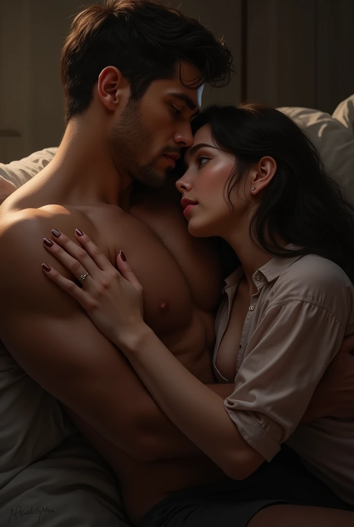 Submissive Girl to her big man with a shirt