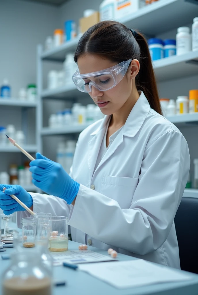 Please generate an image of a healthcare professional preparing compounded medications., in the image that clearly shows what you are doing