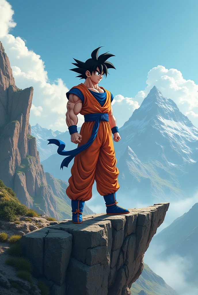 Goku on a cliff