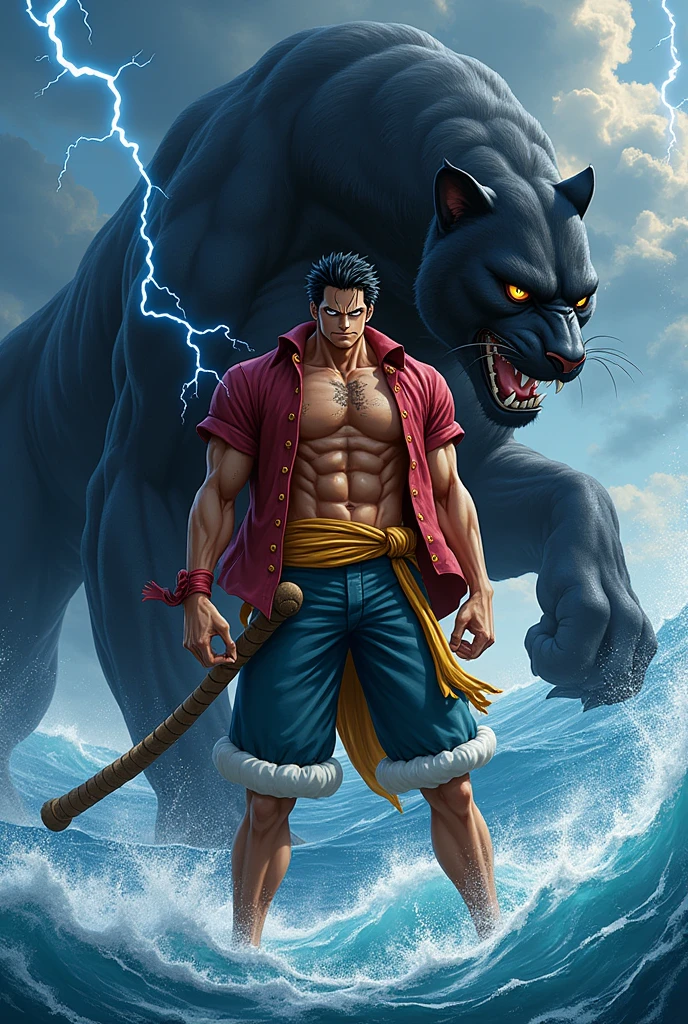 A One Piece sailor with tanned skin, His fruit is a Zoan model black thunder panther.