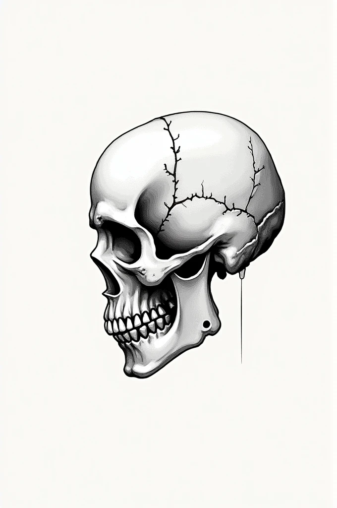 Create a skull in line art