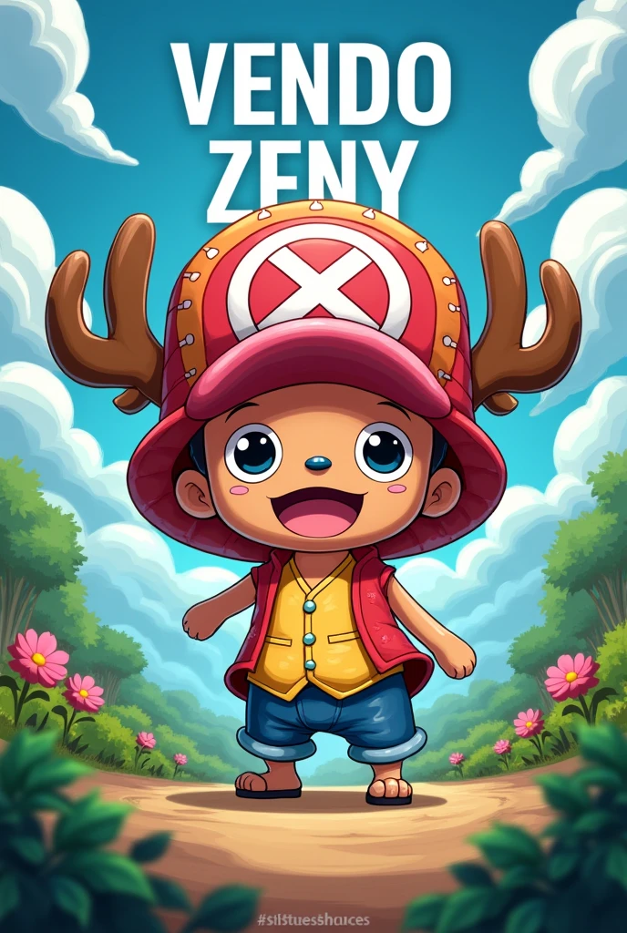 Ad banner, Written "Vendo Zeny", with a One Piece Chopper themed background