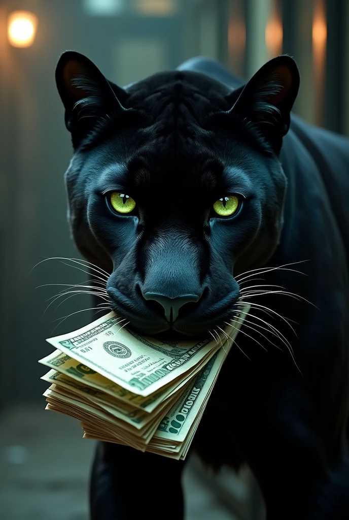 panther guarding gold bars