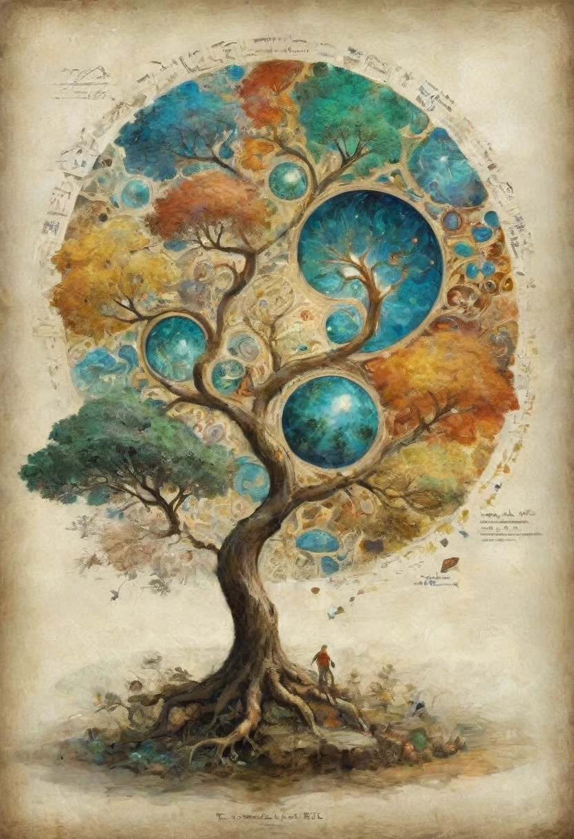 (Evolution of life)、Fibonacci、the golden ratio、melted wax、Visible brush strokes、3D tessellation wireframe、neural graphic、neurons、The Tree of Life、Farbe、tenderness、passion、The ultra -The high-definition、8K UHD、​masterpiece
