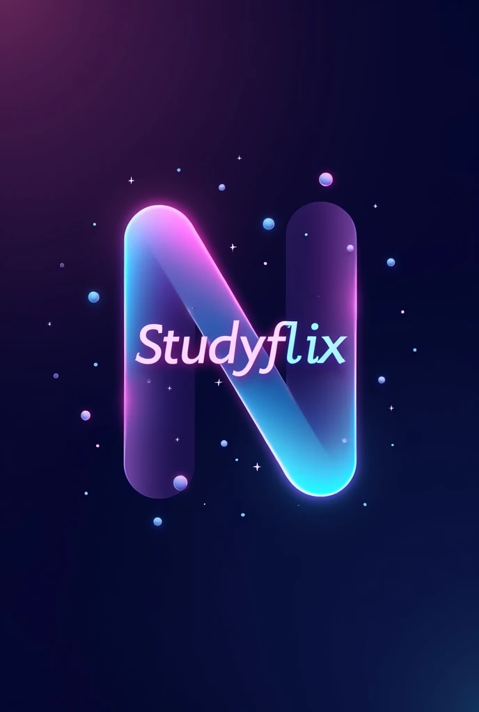 Create an app logo similar to Netflix, purple and blue with the name Studyflix